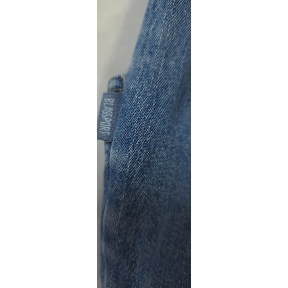 Vtg Blassport Womens 14 Stretch High Rise Med Wash Wide Leg Denim Shorts W34xL5 - Picture 10 of 11